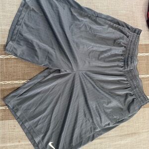 Nike Men's Dark Gray Basketball Shorts with White Swoosh 2XL